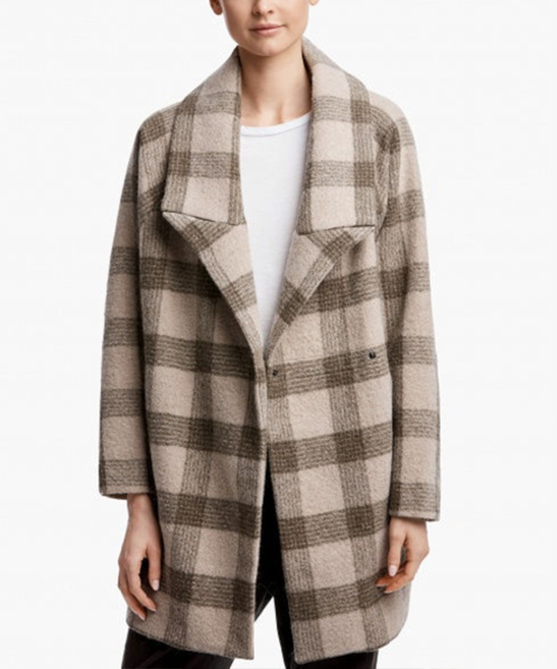 plaid cocoon coat