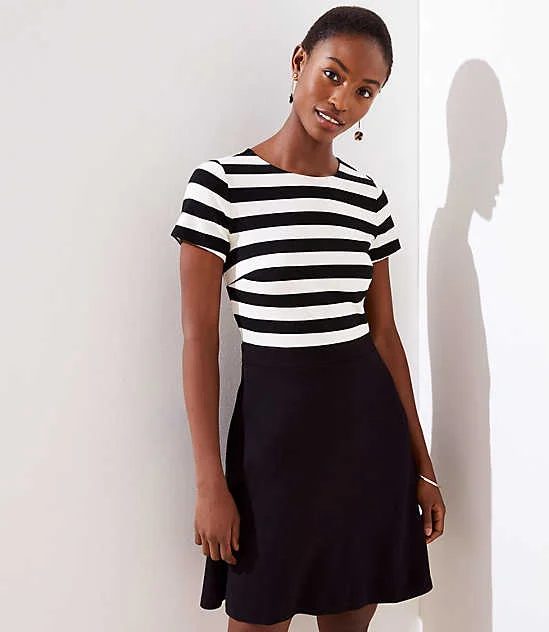 LOFT + Striped Top Pocket Flare Dress LOFT + Striped Top Pocket Flare Dress