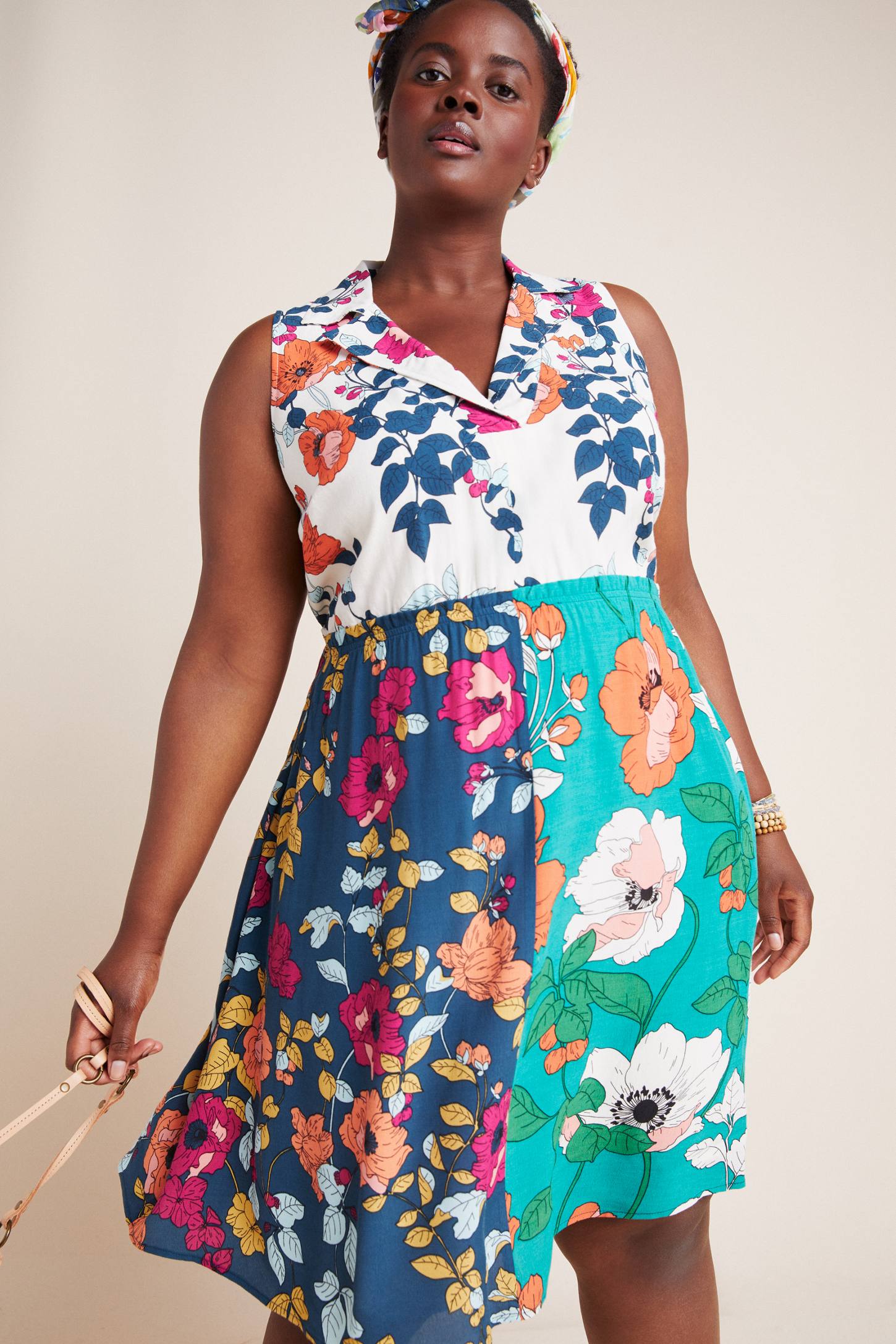 dinah collared halter tunic dress