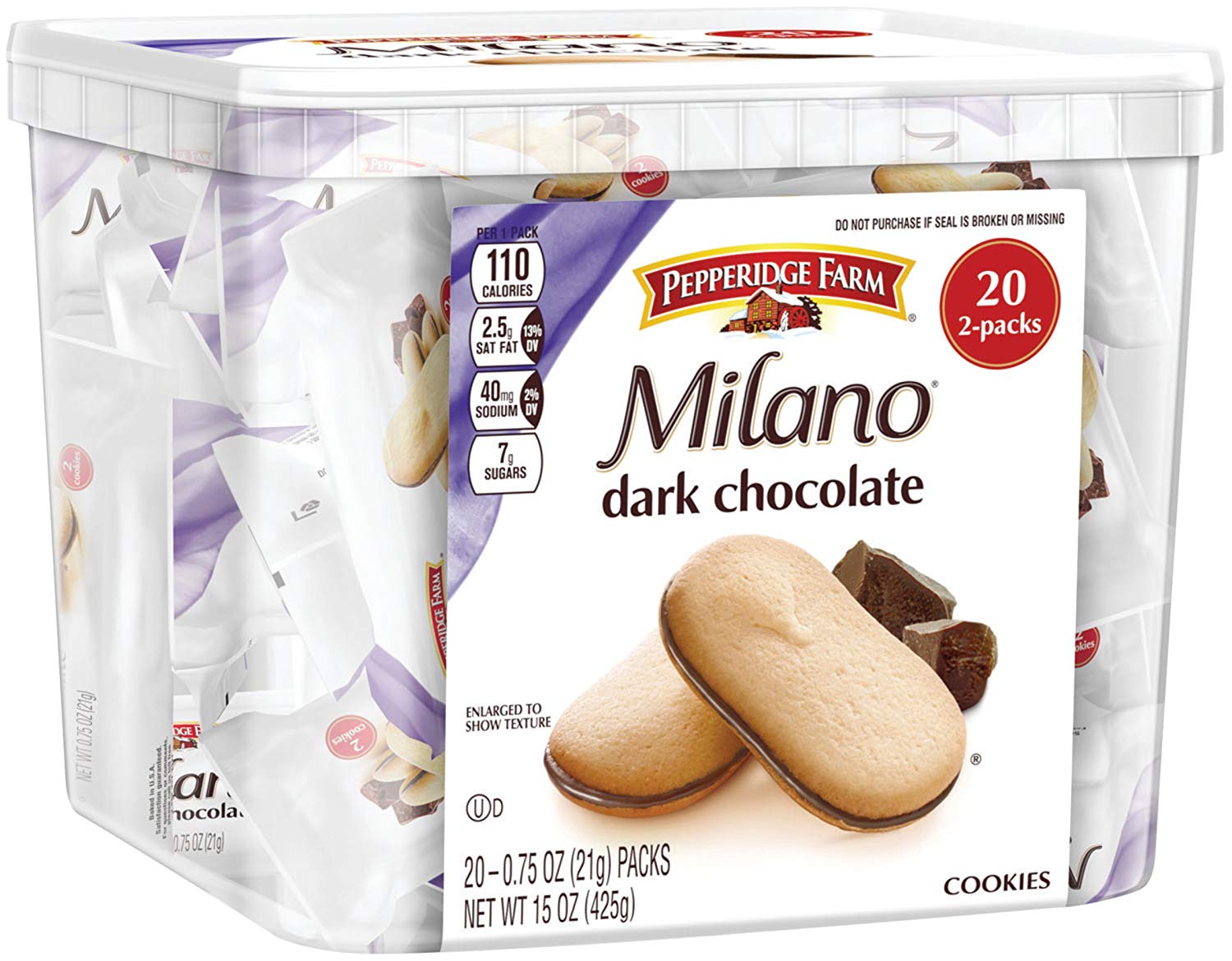 Pepperidge Farm + Pepperidge Farm, Milano, Cookies, Dark Chocolate, 15 oz., Multipack, Tub, 2