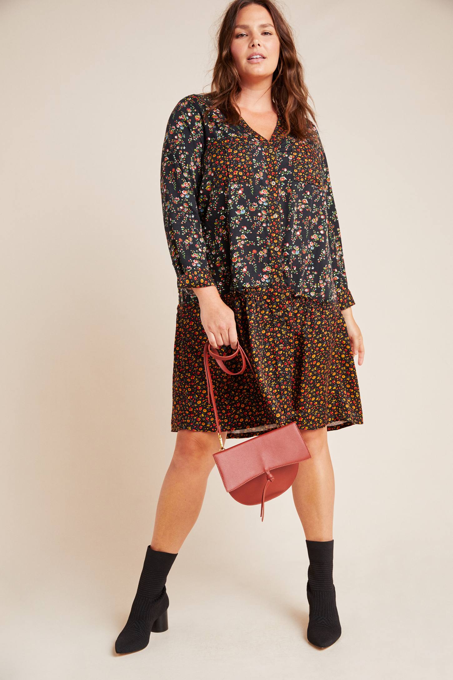 Maeve + Marlie Button-Front Chambray Tunic