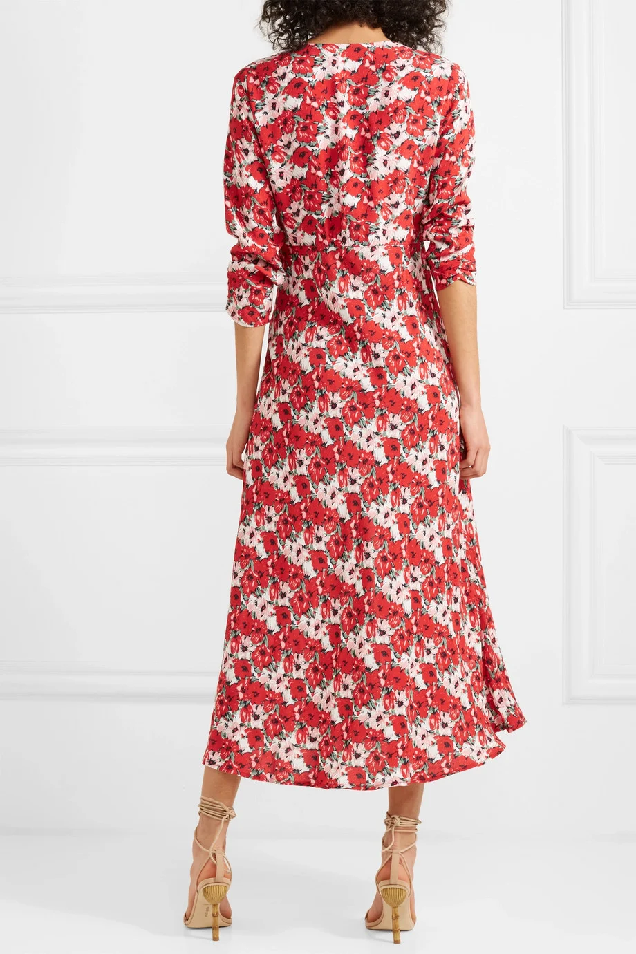 knee length dresses for ladies I.H.F Crepe de Chine and Velvet Wine Gown main image 0