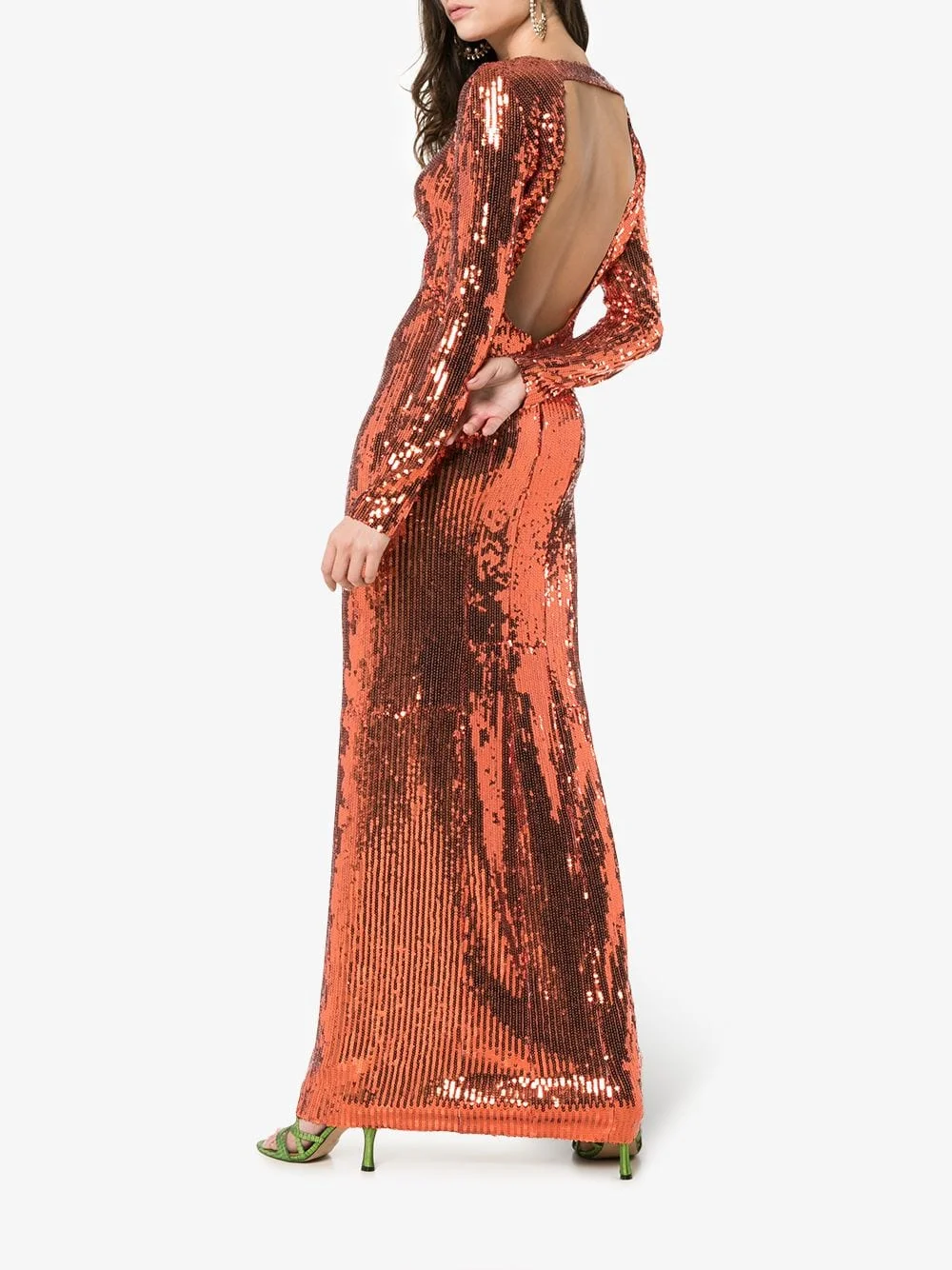 ganni red sequin dress Fiery Red Red Sequins Maxi Dress
