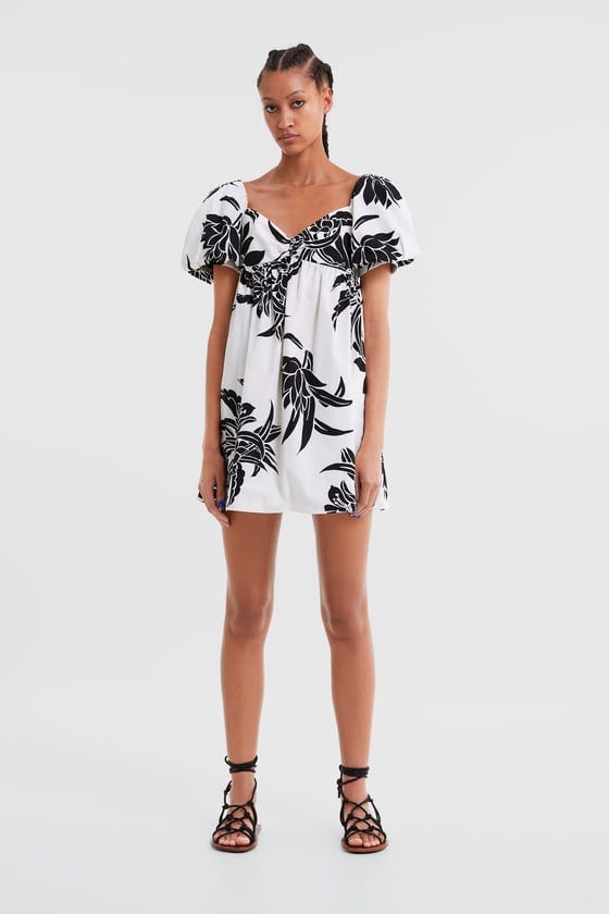 Zara + Floral Print Dress
