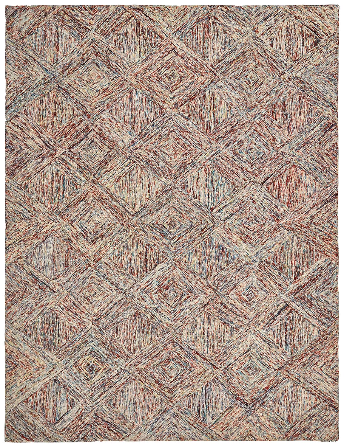 Rivet + Rivet Motion Modern Patterned Wool Area Rug, 5′ x 7′ 6″, Multi