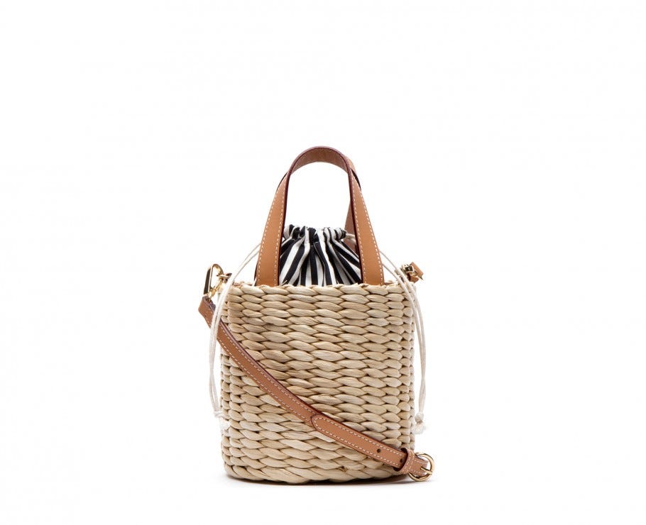 Frances Valentine + Small Woven Bucket Basket Bag