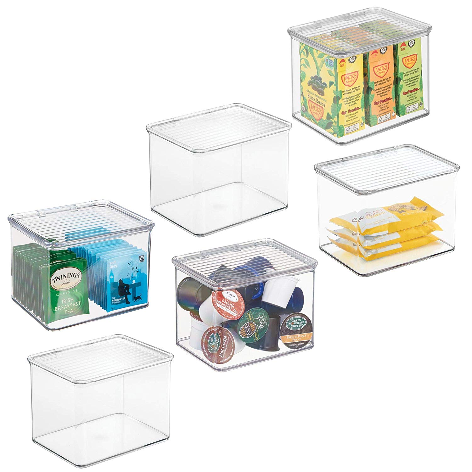 mDesign + Stackable Plastic Refrigerator Food Storage Container Bin