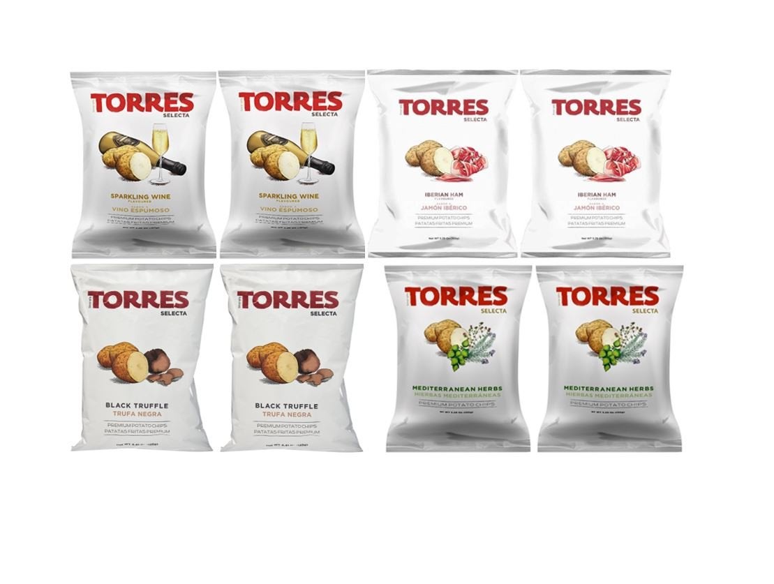 Torres + Potato Chips Imported From Spain (8Bag Variety Pack)