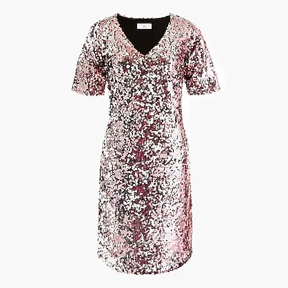 slim fit dress slacks Rose Gold Sequin Plunging Neckline Mini Dress