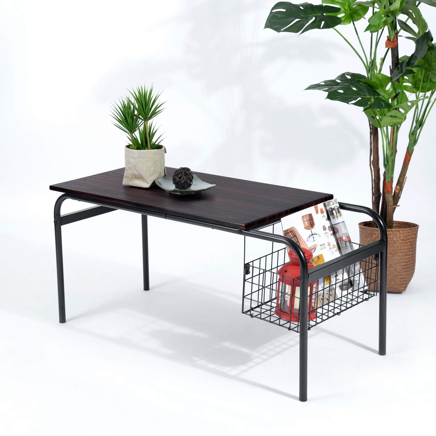 Coavas + Industrial Living Room Coffee Table with Storage - Coffee Table For Industrial Living Room