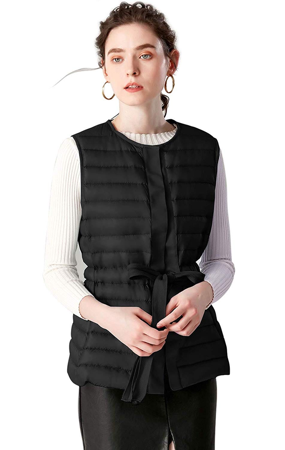 Chouyatou + Crewneck Drawstring Ultra Lightweight Down Vest