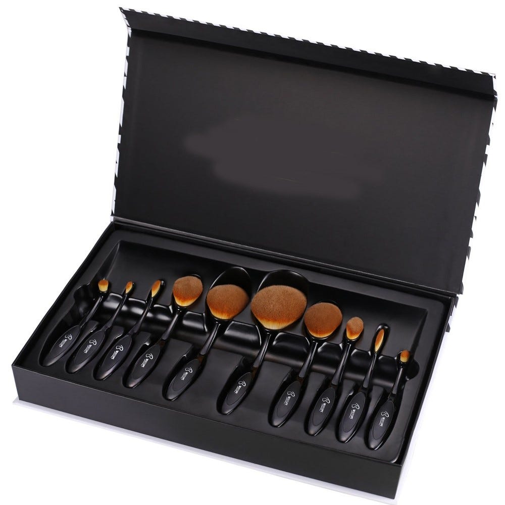 Tonewear + Tonewear Hollywood Collection Oval Makeup Brush Set, Set of 10