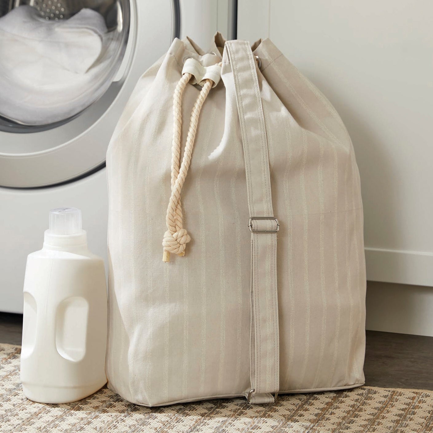 Better Homes & Gardens + Pumice Drawstring Laundry Bag