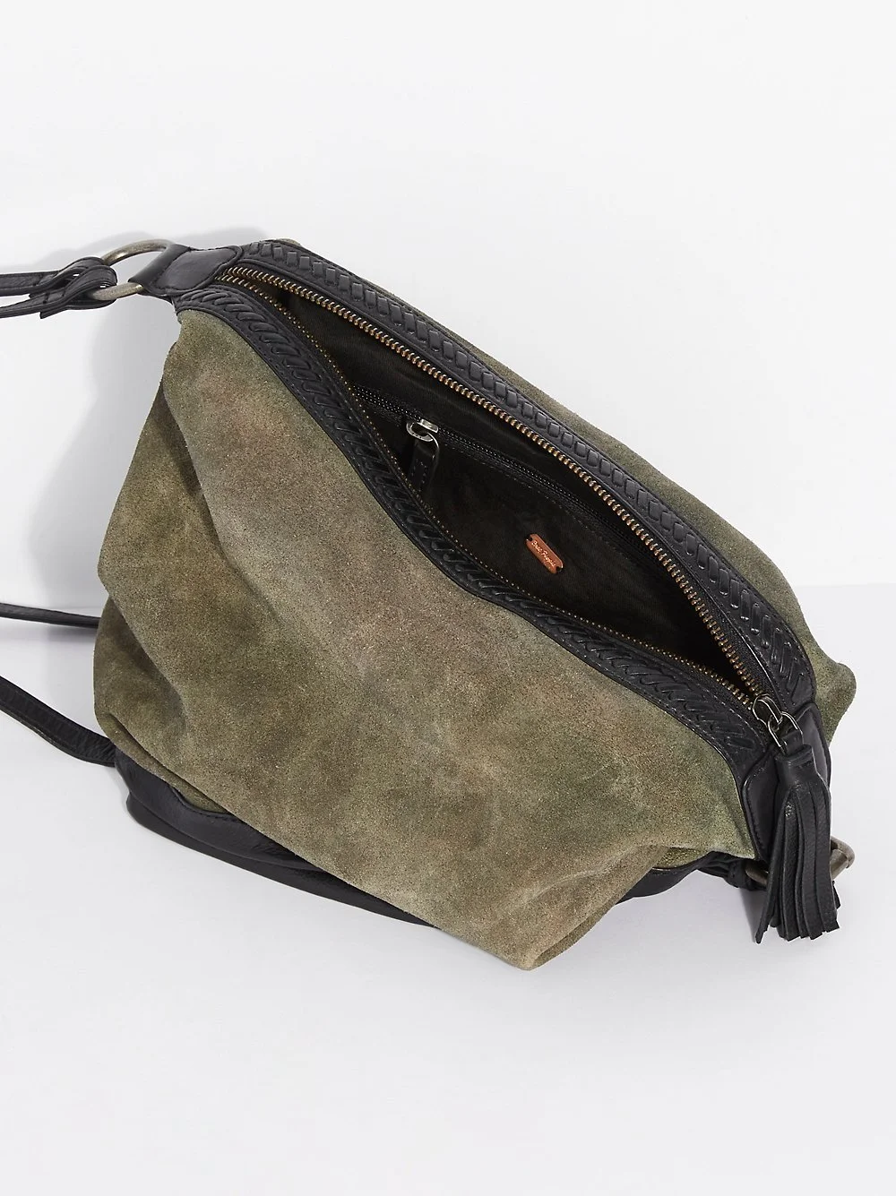 Free‎ People Serena Suede Slouchy Backpack One Size Forest Green Free People + Serena Suede Slouchy Backpack main image 4