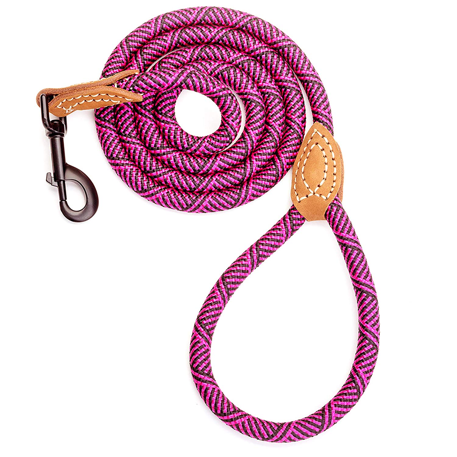 Mile High Life + Mountain Climbing Rope Dog Leash With Leather Handle