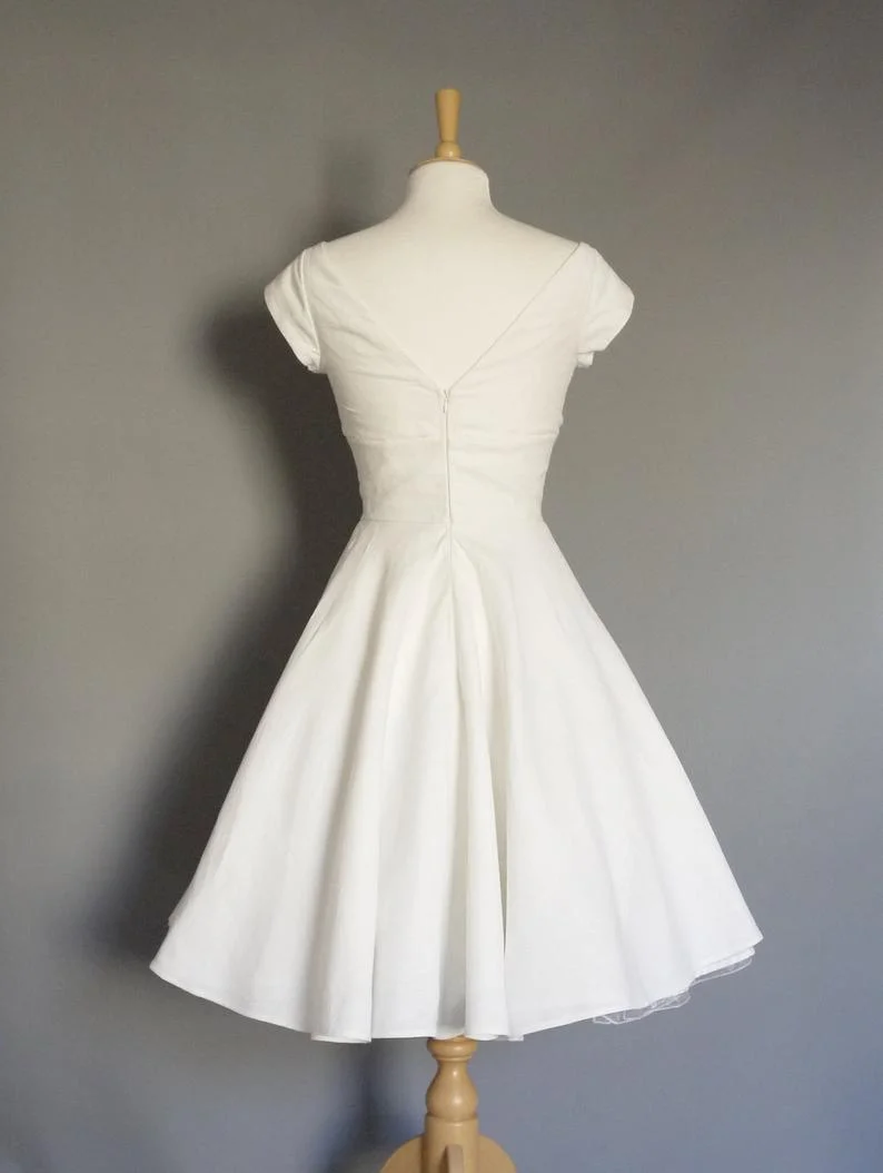 Dig For Victory + Ivory Linen 1950s Style Wedding Dress