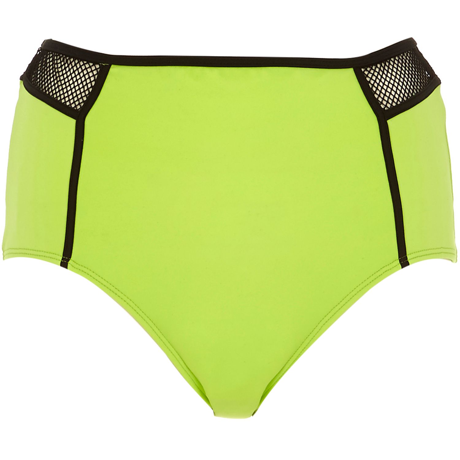 River Island + Lime Mesh High Waisted Bikini Bottoms