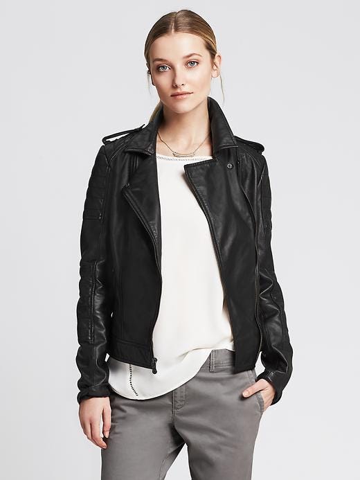 Banana Republic Black Leather Moto Jacket Black Leather Moto Jacket