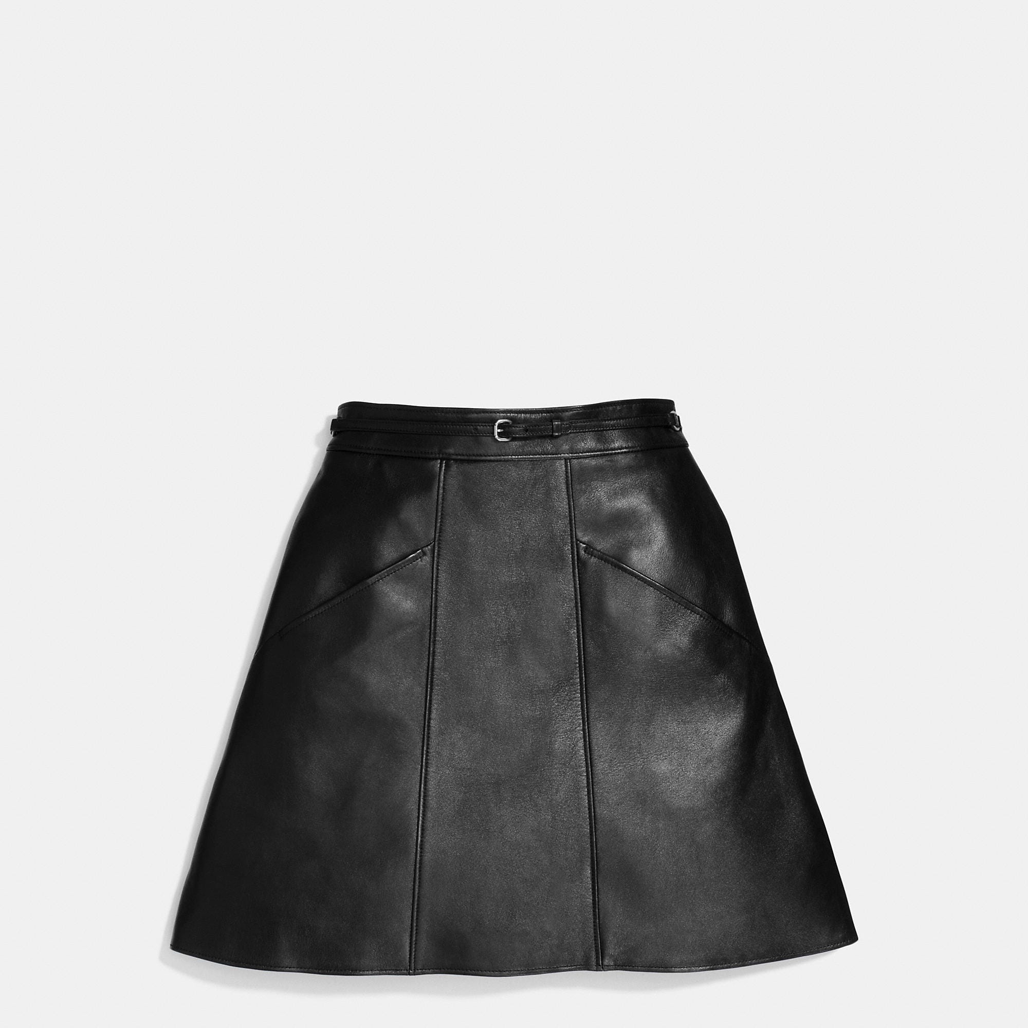 Coach + Leather Aline Skirt