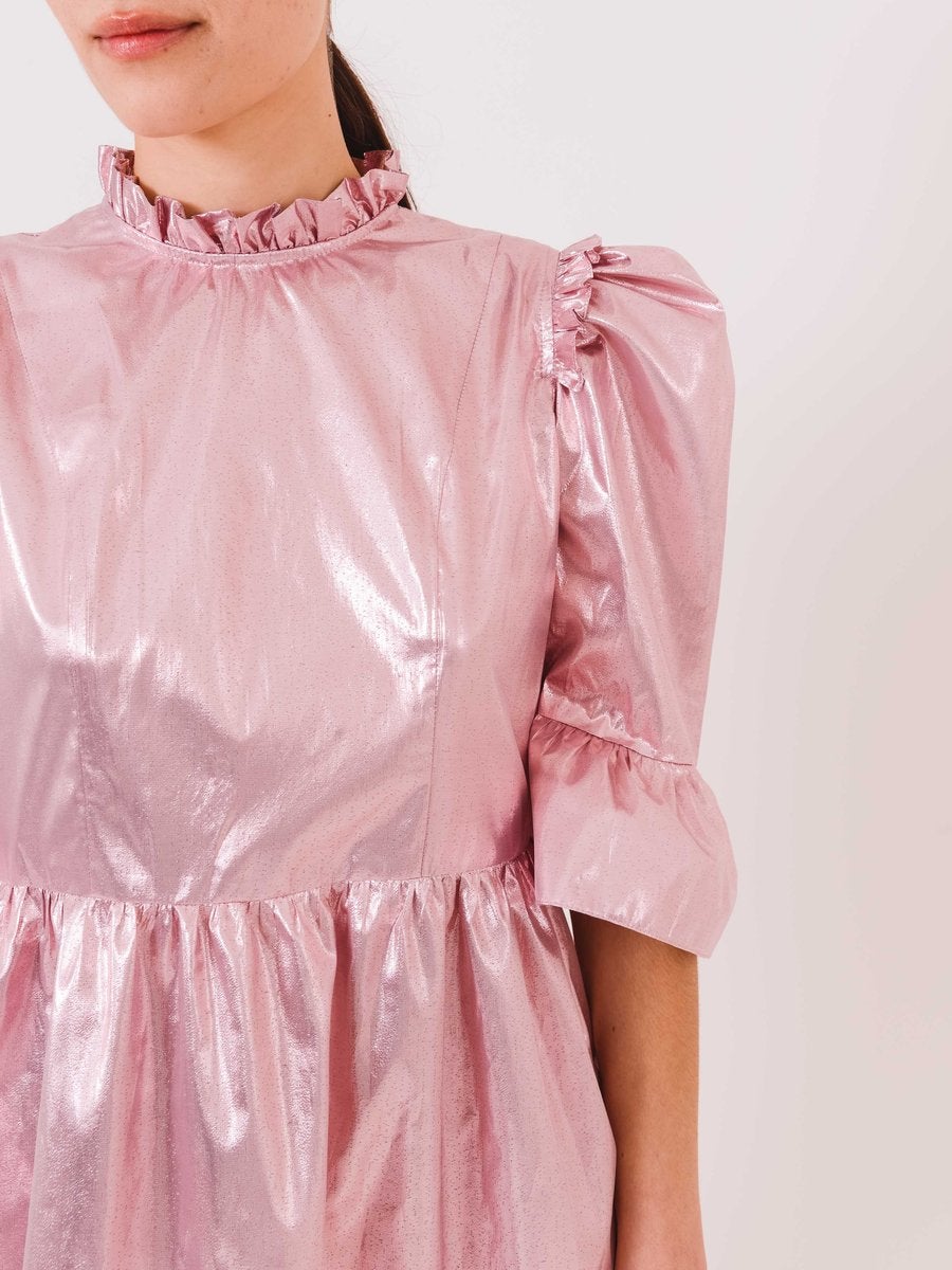 Batsheva + Pink Lamé Spring Prairie Dress
