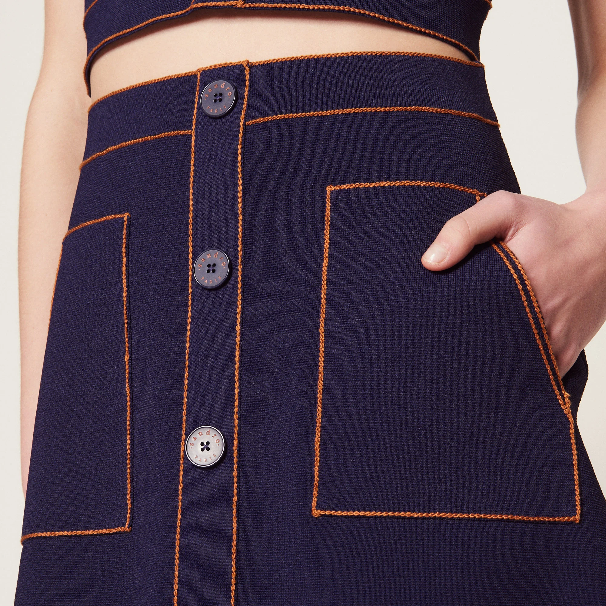 Sandro + Short Knit Skirt