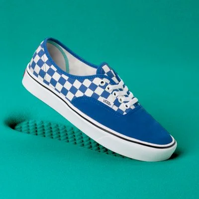 vans checkered authentic slip on