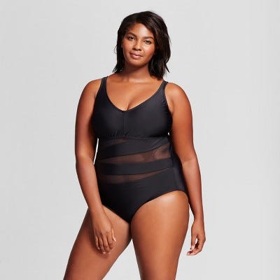 Ava & Viv Women’s Mesh Cut Out One Piece