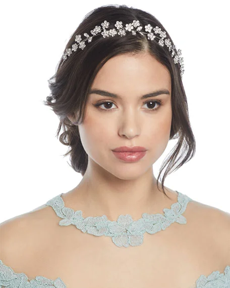 Jennifer Behr + Adelie Crystal Leaf Circlet Headband display picture 2