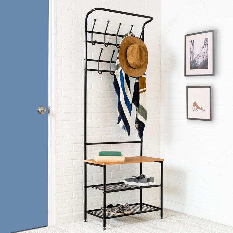 Honey Can Do + Entryway Storage Coat Rack