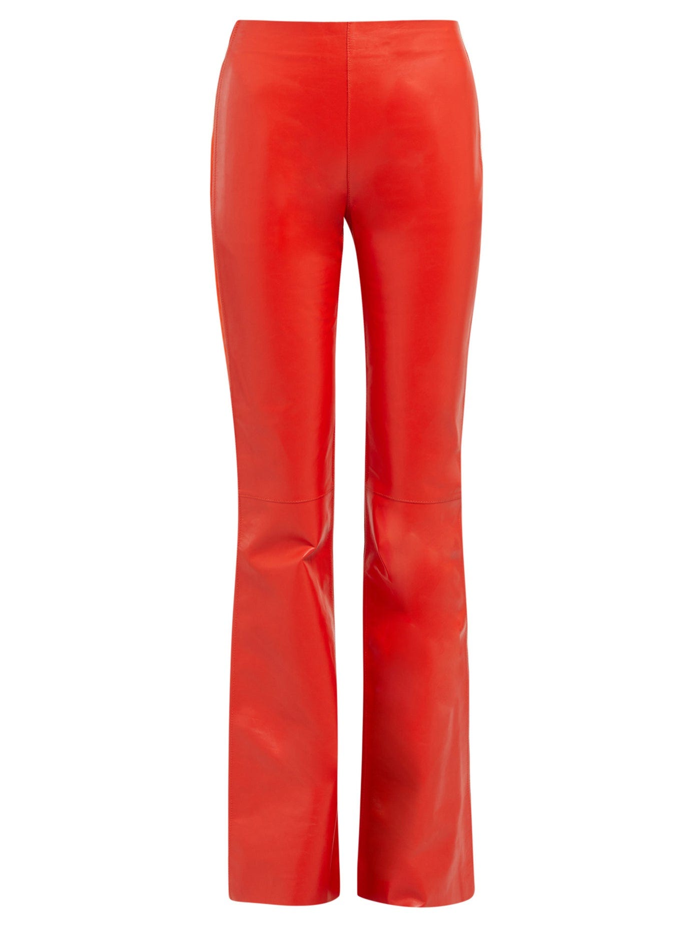 bootcut leather trousers