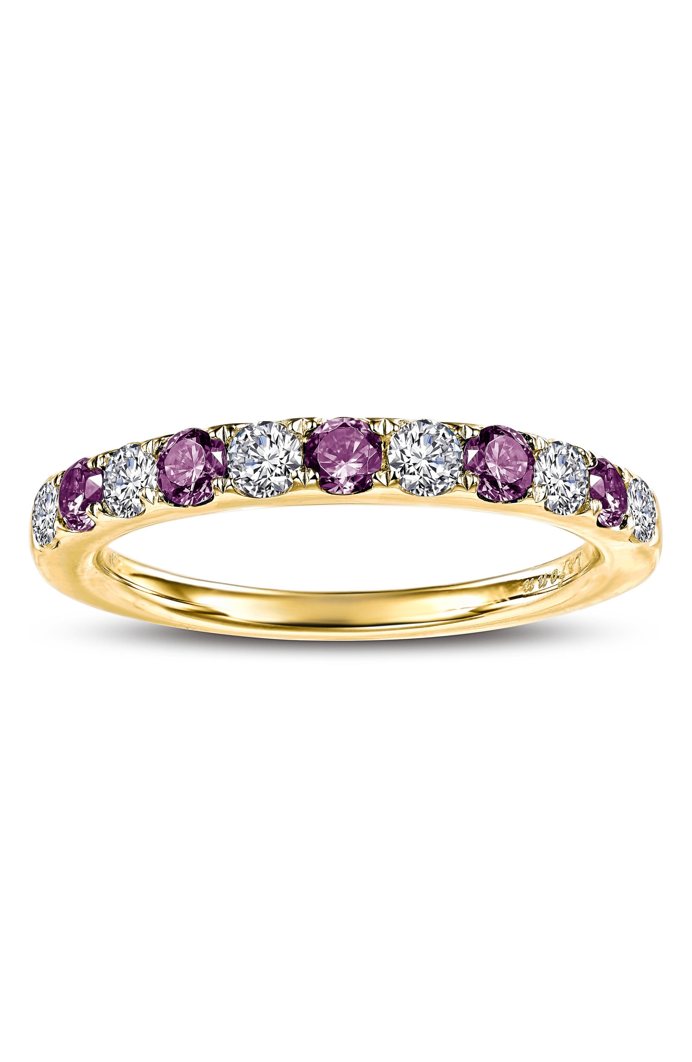 Lafonn + Simulated Diamond Birthstone Band Ring