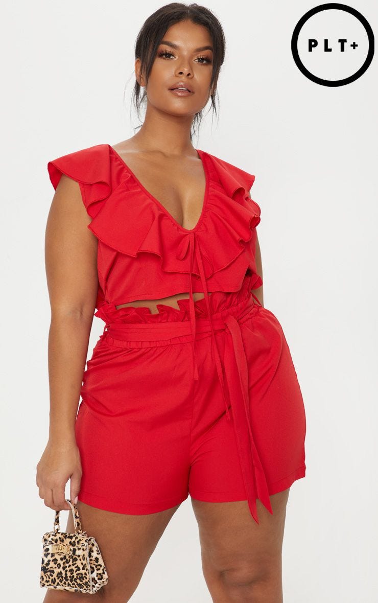 Pretty Little Thing + Plunge Crop Top