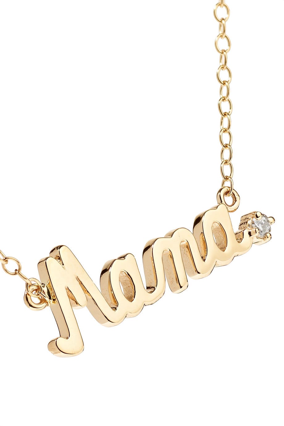 Mama 14-karat Gold Diamond Necklace