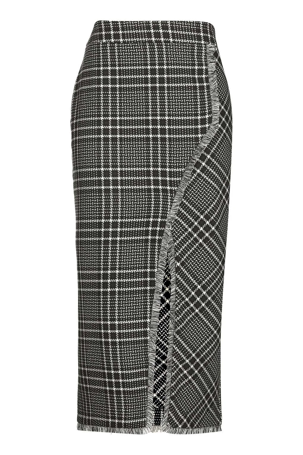 Topshop Cutabout Check Midi Skirt