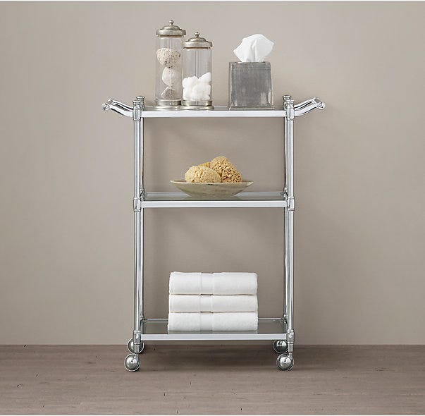 Restoration Hardware + Newbury Rolling Bath Cart